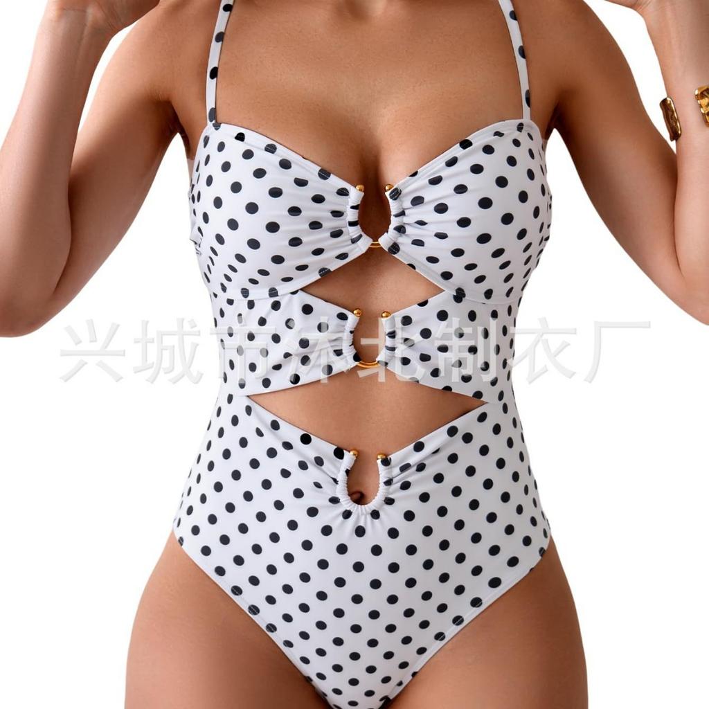 Women's One-piece Swimsuit, Button-down Bikini Sexy Swimsuit, Hollow Swimsuit.