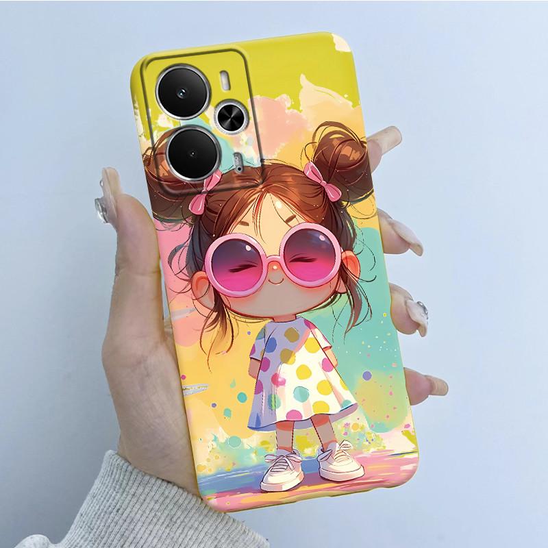 Cases For OPPO Realme 14 14T 5G Casing Fashion Flower Astronaut Girl Design Soft Silicone TPU Cover For Realme14T realme14 Coque