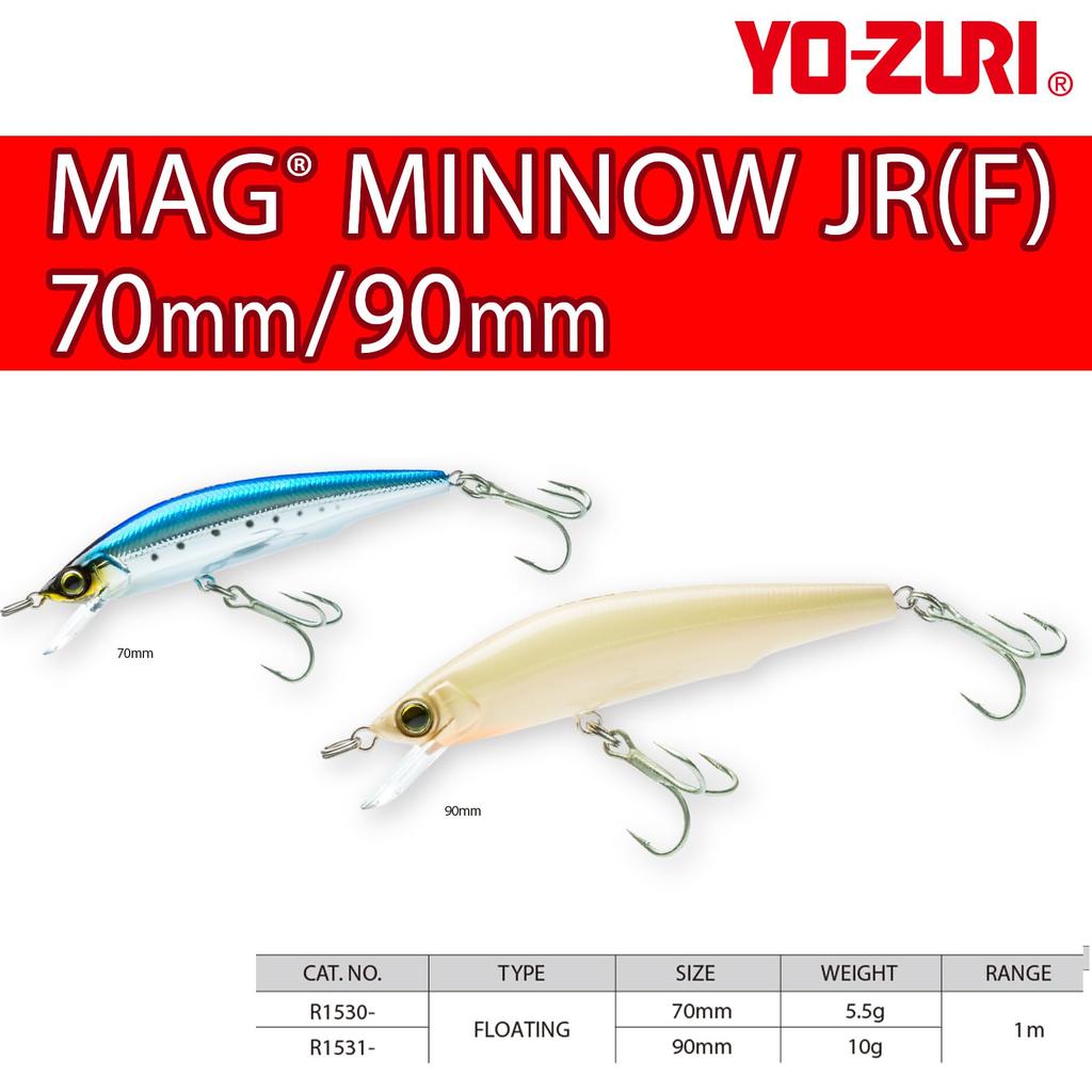 Saltwater Lure Mag Minnow Junior Floating 70mm Bone Center of Gravity Shift YO-ZURI Color