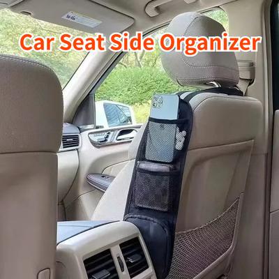 Car Seat Side Organizer, Automobile Seat Storage Hanging Bag, Truck Multi-Pocket Drink Holder, Mesh Pocket Car Seat Phone Holder