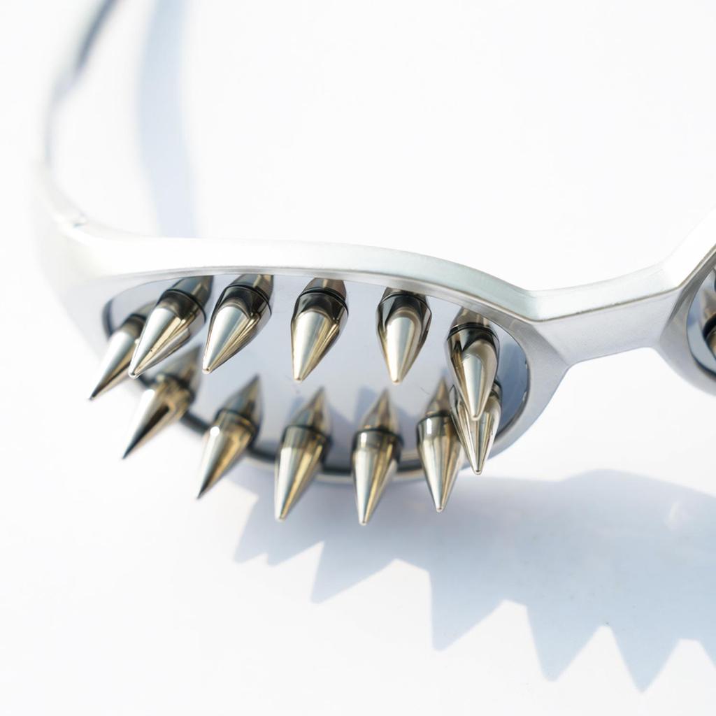 Futuristic Spike Style Cyberpunk Sunglasses for Tech Parties and Clubbing