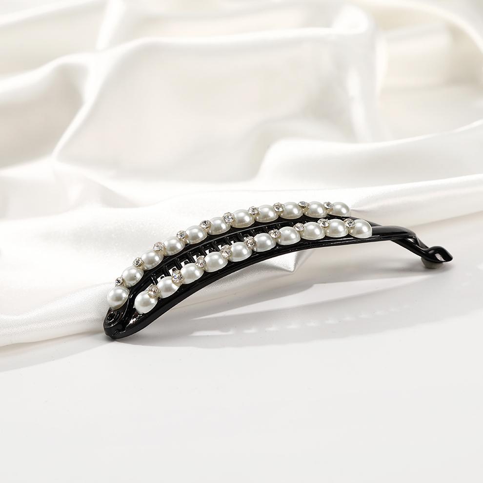 Women Hair Claw Clip Pearl Rhinestone Hair Clip For Girls Clincher Combs Barrettes Hairpin Fishtail Clip Hair Accessories