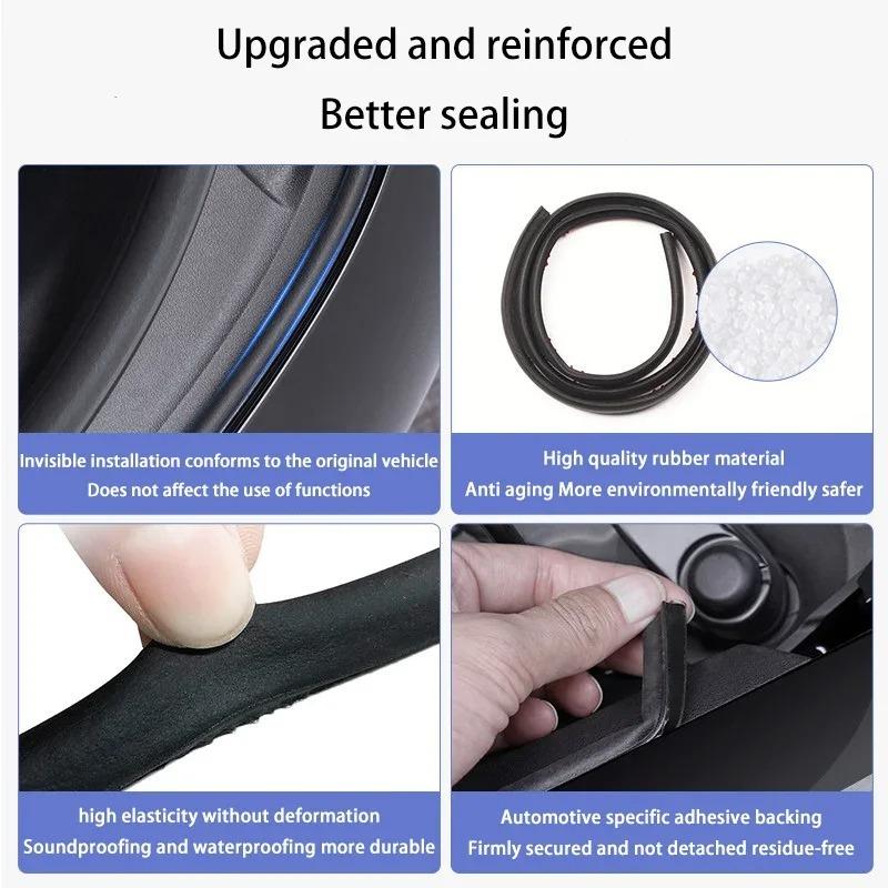 Per Tesla Model YL / Y Juniper 2025+ Striscia Sigillante Gomma Fonoassorbente per Portiera Per Ridurre il Rumore del Vento Kit Fonoassorbente