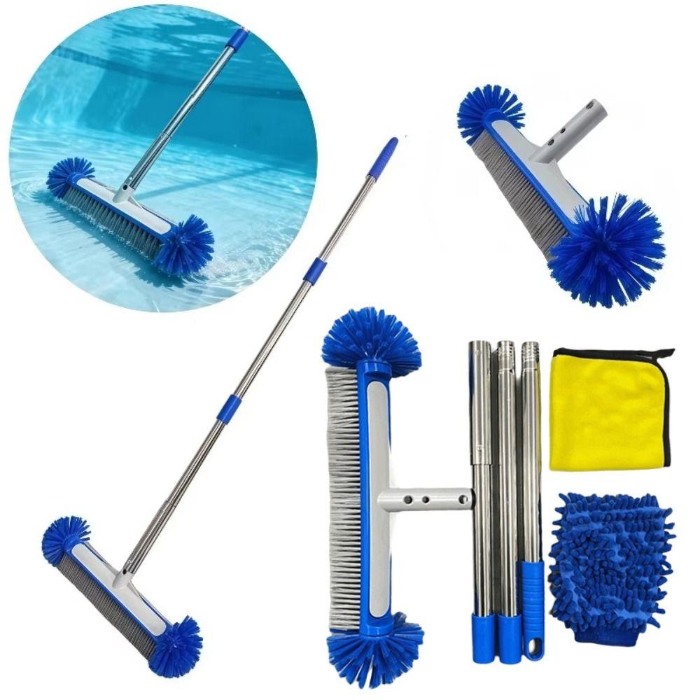 Round Head Bristles Pool Cleaning Brush 17 Inch Algae Removal Brush Swimming Pool