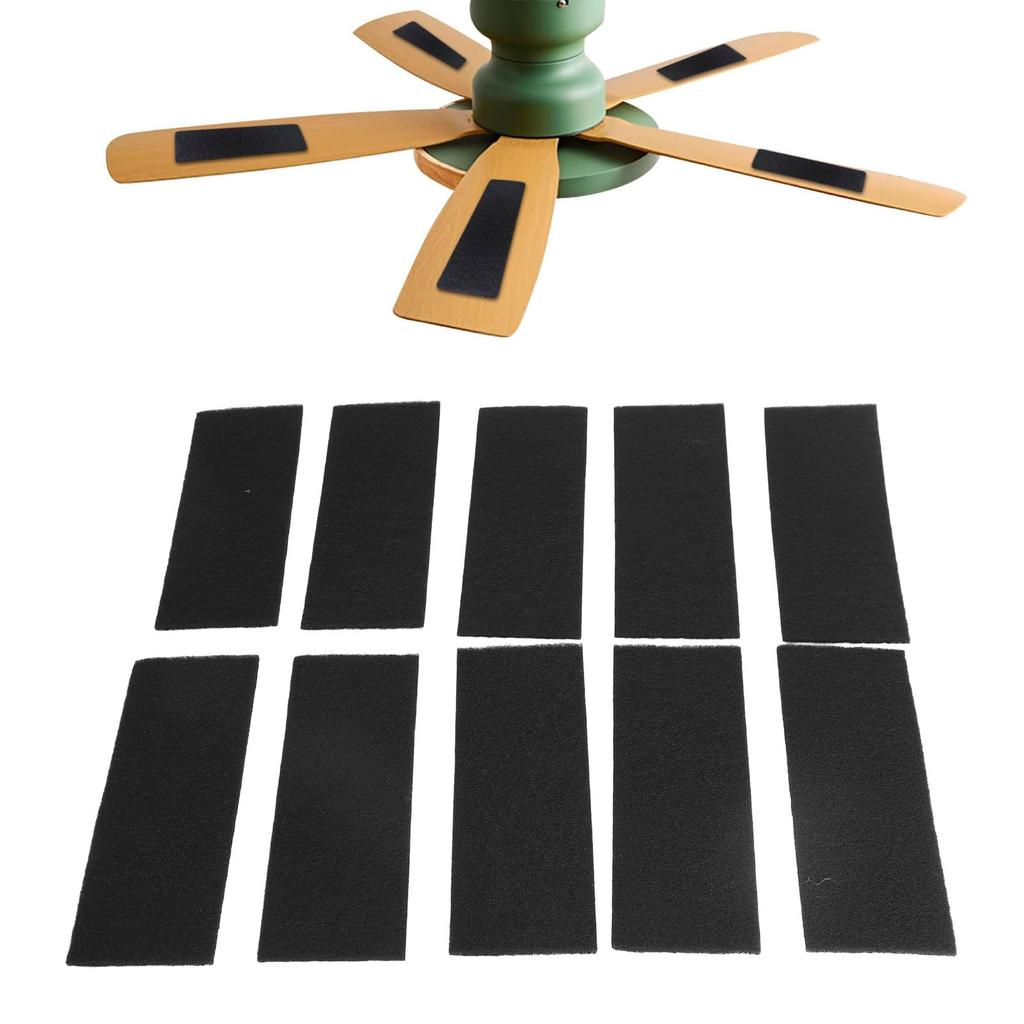 10Pcs Ceiling Fan Blade Filters Self Adhesive Rectangular Coconut Carbon Ceiling Fan Air Purifier Pads for Ceiling Fan Blades