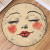 Cute Sun Moon Round Carpet Funny Expression Circle Children Play Mat Living Room Decoration Home Bedroom Sofa Hallway Area Rugs