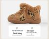 Infant Toddler Cotton Sports Shoes - Leopard Print, Velvet-Lined Casual Winter Footwear for Boys & Girls