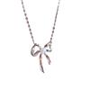 Ribbon Bow Necklace Female Bead Sweet Temperament Versatile Niche Design Advanced Clavicle Chain