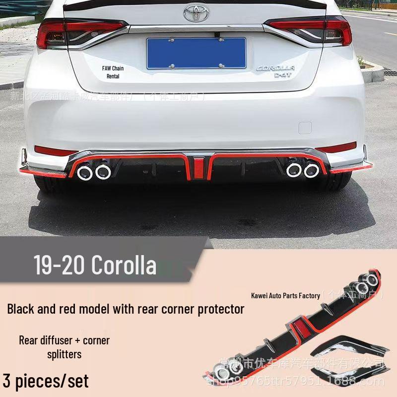 19 Corolla Rear Lip Spoiler & Bumper Anti-collision Kit for Hybrid Modification