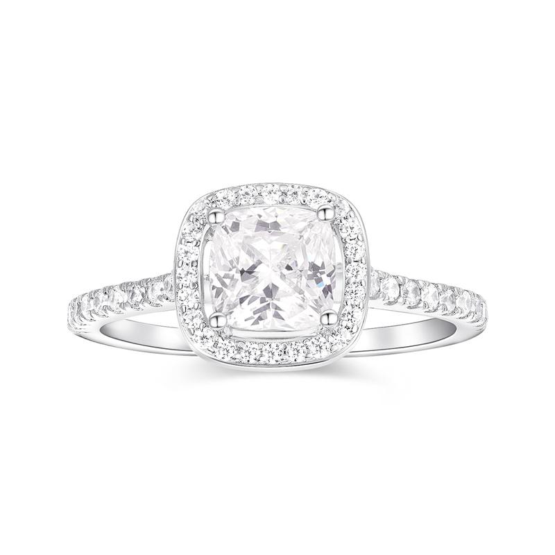 APM Monaco ring [Romantic Confession] Small sugar cube zirconia, light luxury, high-end temperament White-Purity and Eternity 48 Endless Love