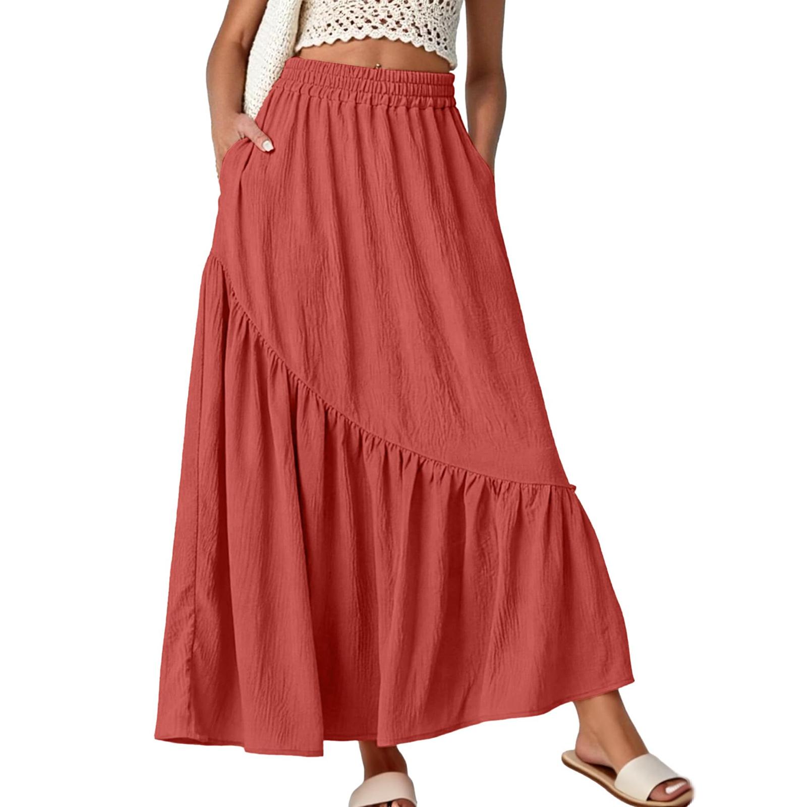 Женская цветная повседневная и модная юбка с эластичной талией M