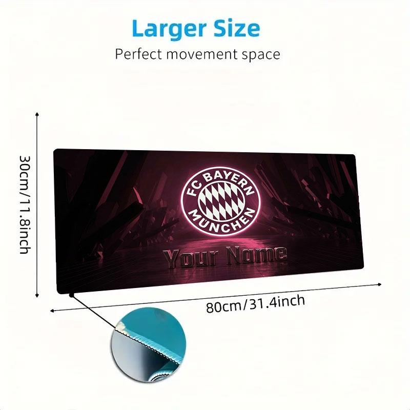 FC Bayern Munchen Custom Name Large Size Mouse Pad Large Gaming Table Cushion Non-slip Laptop Tablet Big Mousepad XXL Mat Mini PC Playmat With Lock ed