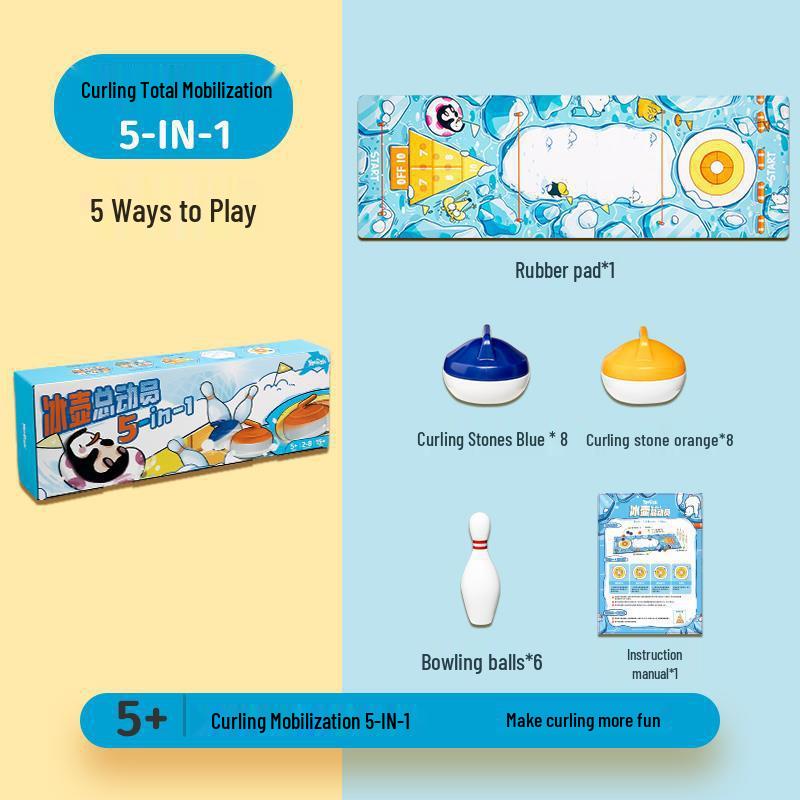 Yaofish Indoor Curling Carnival: Bowling, Camping, Team Building, Educational Board Games for Kids.