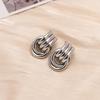 Gold-Tone Geometric Twist Earrings: Fashionable and Versatile Multi-Layer Braided Earrings for Women.