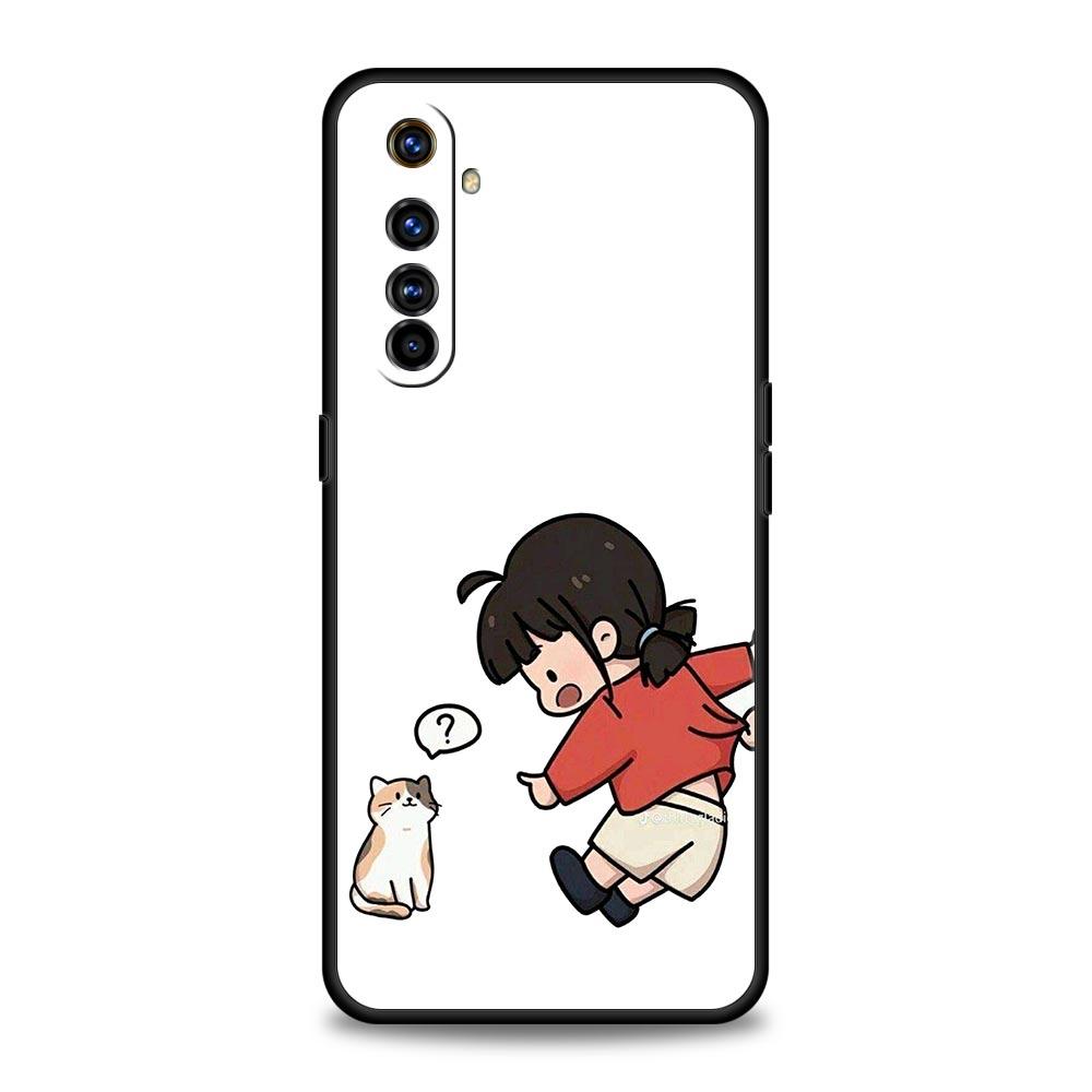 Cute Boy Girl Couple Phone Case For Realme 12 11 10 4G 9 8 5G 7 6 GT5 GT3 GT2 Pro Plus C21 C11 C25 C35 GT Neo 2 3 3T 5 Cover
