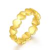 European & American 18K Gold Heart Cross 6MM Stainless Steel Couple Ring for Students - Hot Selling for Women