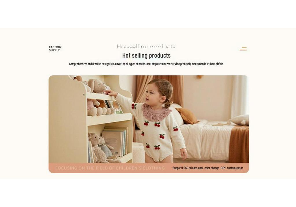 Personalized Pure Cotton Knitted Baby Girl Sweater & Cardigan Set with Logo Printing
