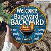 2D Flat, 1pc 7.87" Round Aluminum Sign with "Barbecue Party Beer Garden" Vintage Decorative Plaque, Yard BBQ Beer Theme Aluminum 2D Decoration Plate