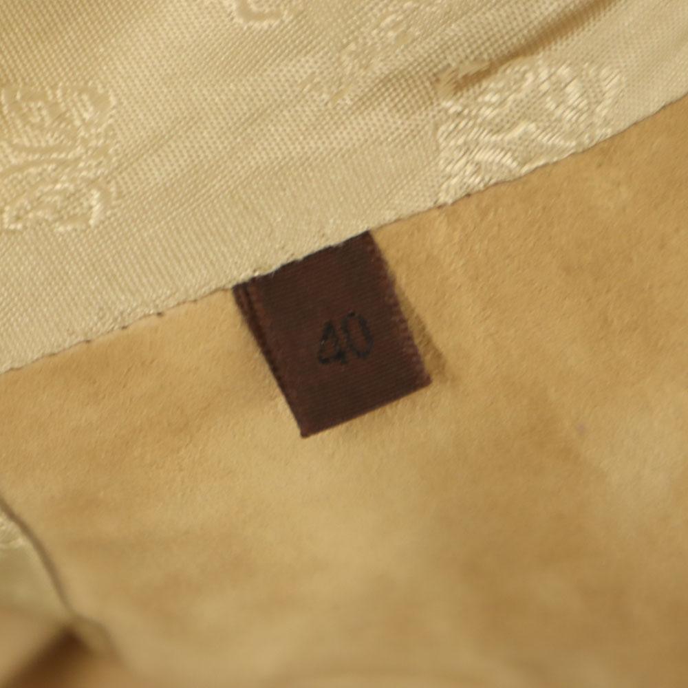 Loewe Made In Spain Suede Leather Coat 40 Beige Women Used