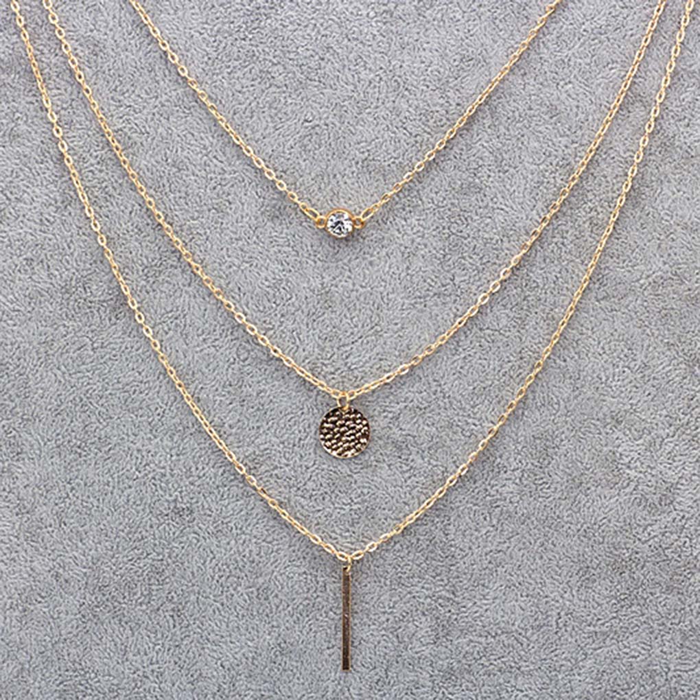 Damen Mehrschichtige Halskette Einfaches Design Mehrere Schichten Legierung Choker Halskette Mädchen Hals Schmuck