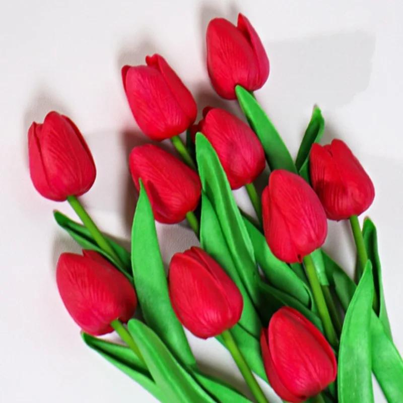 3/5Pcs Tulip Artificial Flowers Bouquet Real Touch PE Fake Flowers for Wedding Decoration Ceremony Decor Home Garden Decor