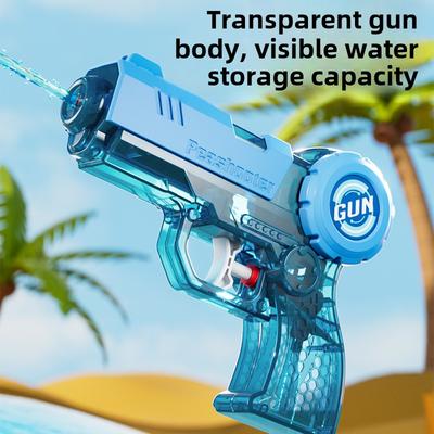 Transparente Kinder-Wasserpistole mit Rückdruck-Technik Manuelle Dauer-Sprühfunktion für Strand-Pool-Schlacht Sommer Outdoor Wasserspielzeug Geschenk