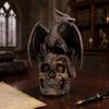 Abstract Dragon Ornament Flying Skull Resin Statue, On Human Figurine, Bookshelf Display Figurine Halloween Sculpture, Gothic Garden Decor for