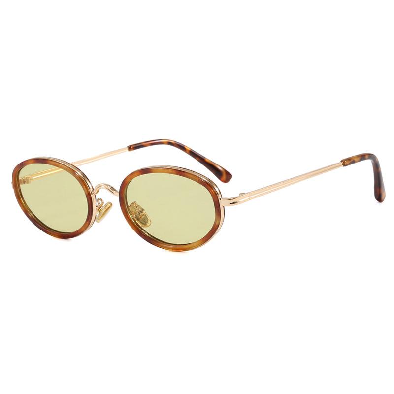 

2026 New Oval Sunglasses Women Retro Metal Men s Sunglasses Fashion Leopard Sunglasses UV400 Outdoor Driving Sun Visor Glasses