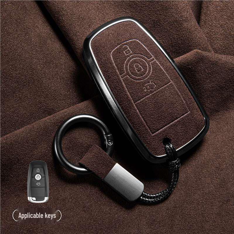 Luxury Suede Key Covers for Ford Explorer ST, Escape, Edge, 4WD, Mondeo, and EVOS