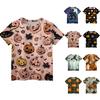 Kids Halloween Short Sleeve Shirt Pumpkin Print Boys Girls Casual Tee Comfortable Fit Soft Fabric