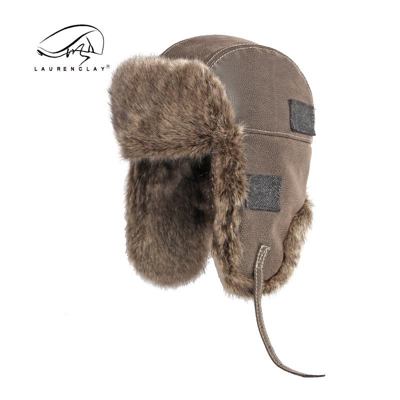 

Мужская зимняя защита ушей, теплая шляпа Lei Feng, кожаная уличная велосипедная мотоциклетная шапка, защита ушей, шляпа пилота, женская L(56-58CM) темно-коричневого