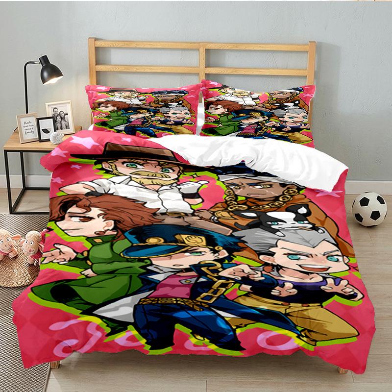 3PCS Jojo Bedding Set Printed Duvet Cover Closure Includes 1 Duvet Cover & 2 Pillowcases for All Seasons Bedroom Decor