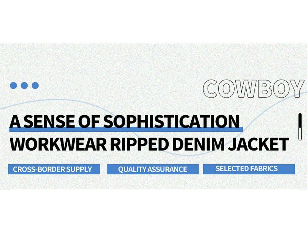 European High-End Women's Trendy Ripped Denim Jacket: Harajuku Style