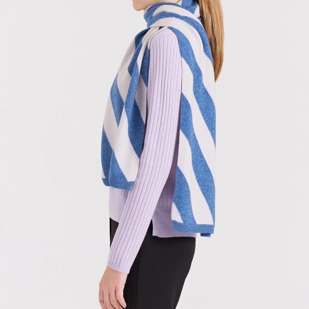 Dal Cashmere Bi Color Cashmere Scarf Blue Gray