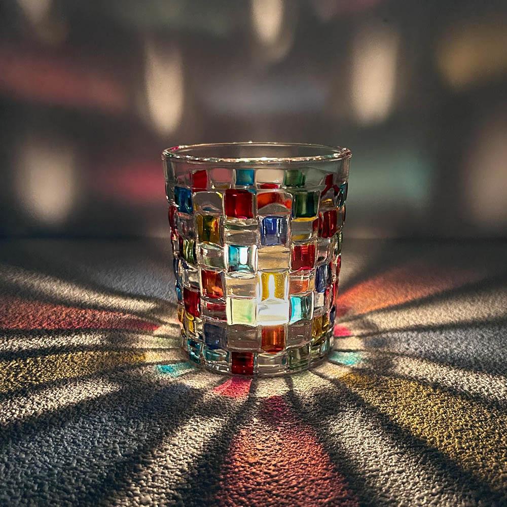 

Tealight Candle Holder Colored Glass Candle Holder,Vintage Mosaic Tealight Holder Candle Jar for Christmas,Birthday,Home Decor 1Pc