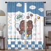Bear Home Interior Curtains for Camera Partition Modern Living Room Curtains 2 Pieces Shades Window Curtain Tulle for Bedroom