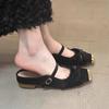 Baotou Half Slippers Women's 2025 Summer New Outer Wear French Height Increase with Skirt One Pedal Single Shoes Temperament Sandals