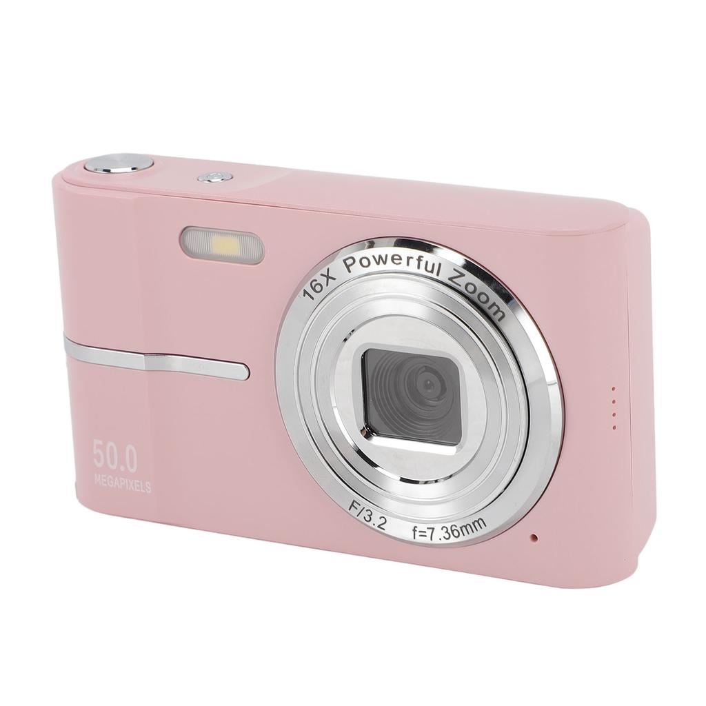 Digital Camera 50MP 1080P FHD Auto Focus 16x Zoom 2.4 Inch Screen Anti Shake Portable Compact Camera for Kids Students