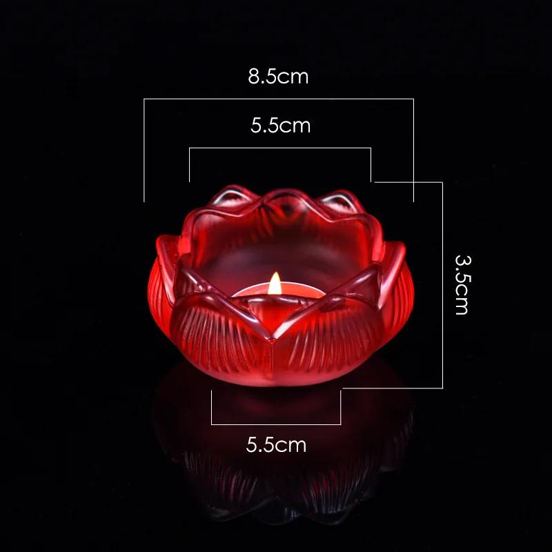 Lotus Shaped Candle Holder, Creative Articles of Worship In Front Buddha, Home, Living Room, Office Decoration, Seven Color, 1Pc