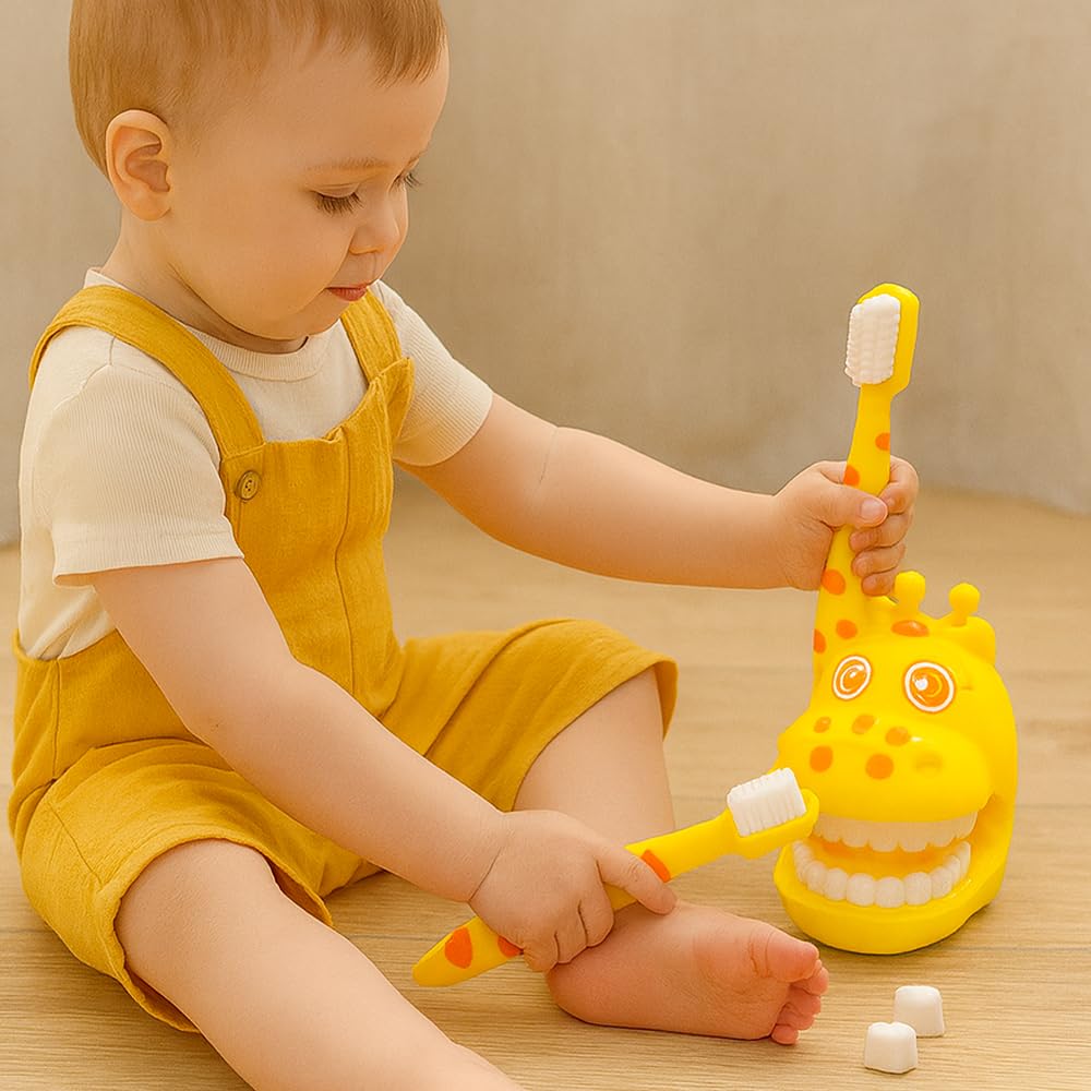 Teeth Model Toy, Removable Teeth Mold, Toothbrush Toy, Children's Playhouse, Early Education Toy, Dentist Role-Play Prop, Suitable for Ages 3 and Up