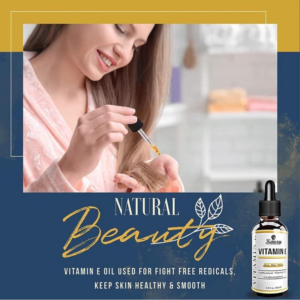 Kanzy 100% Naturalne Serum Olejowe z Witaminą E 60ml D-Alfa Tokoferol Przeciwzmarszczkowe