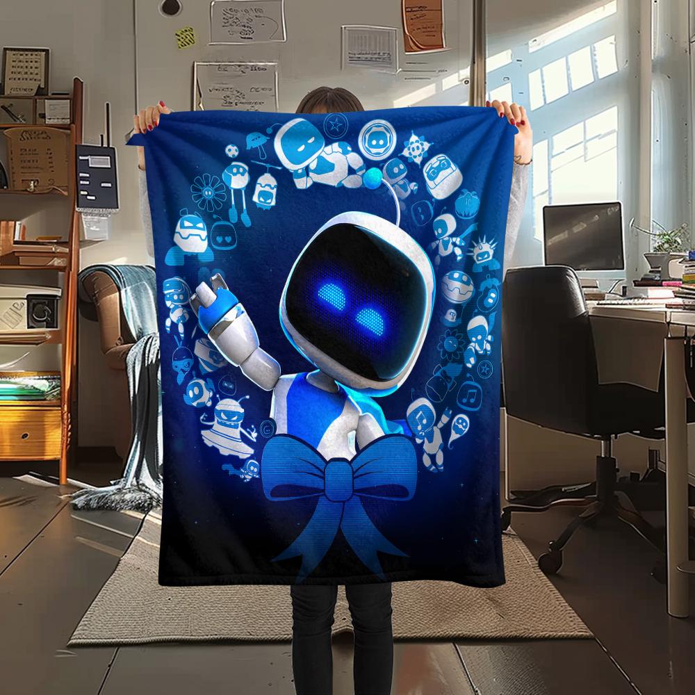 1 Stück ASTRO BOT Aufdruck Flanelldecke, Hohe Qualität für alle Jahreszeiten, Heimdekoration, Wärme und Komfort, Perfekt für Weihnachtsgeschenke