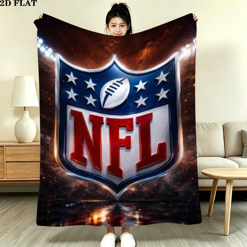 National Football League Print Flannel Blanket, High quality Comfortable for All Seasons, Home Decor, Warmth and Comfort, Perfect for Christmas Gifts