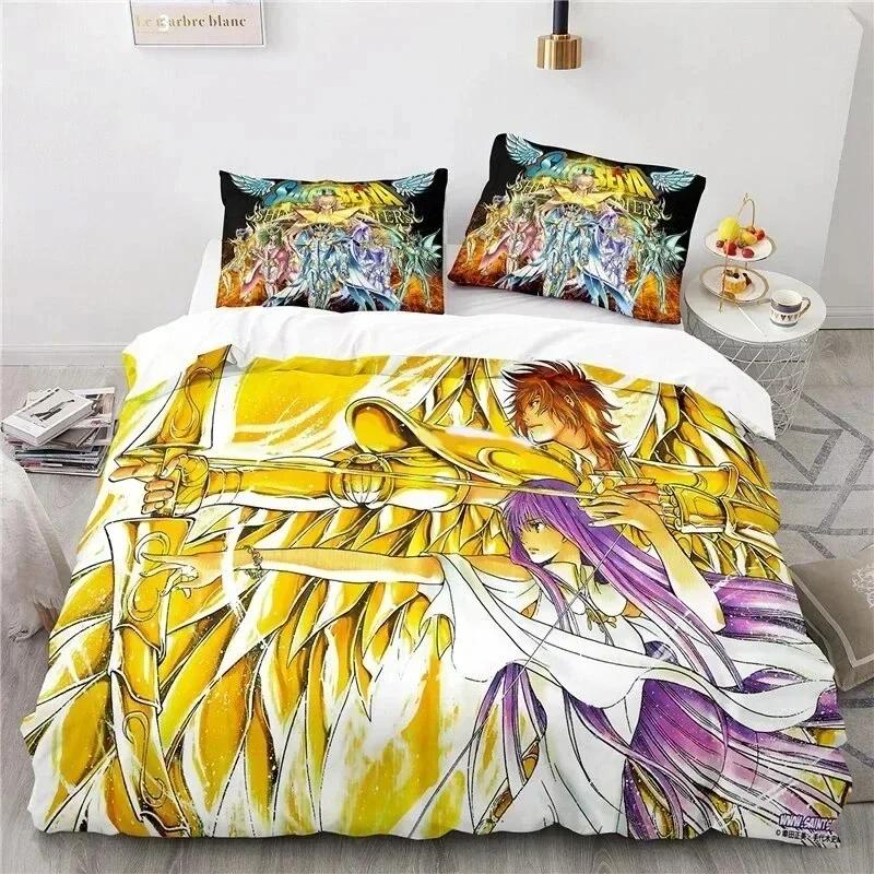 Anime Saint Seiya LOST CANVAS Bedding Set Duvet Cover Bed Set Quilt Cover Pillowcase Comforter King Queen Size Boys Adult