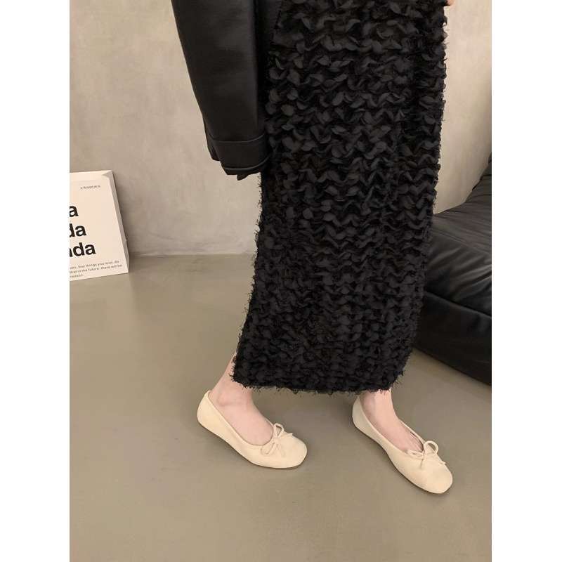 Storlek 35-43, damaskor i stora storlekar, mild kvällsbris rosett franska enkelskor damers vår och sommar nya platta mössor