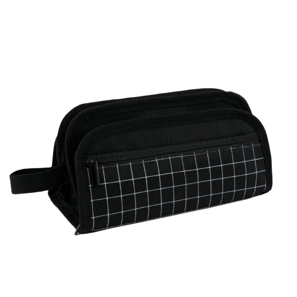 Multi-layer Pen Storage Bag Large-capacity Student Stationary Boxes Grid Pencil Case  Children