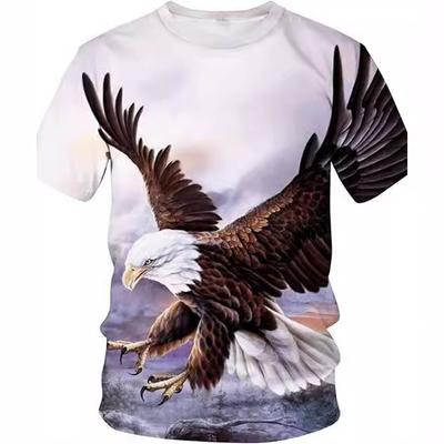 3D Digital Printed Men's T-shirt Mexico Eagle Hunting Casual Round Neck Short Sleeved T-shirt