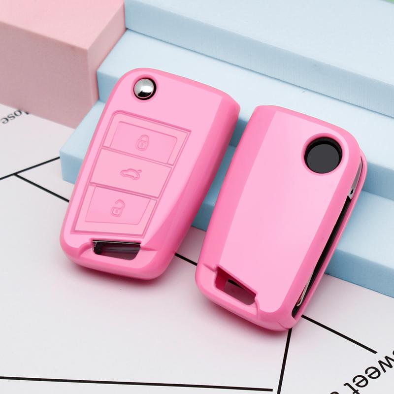 Soft Tpu Car Key Cover Shell Fob For Volkswagen Vw Golf 7 Mk7 Skoda Octavia A7 For Seat Leon Ibiza 3 Car-Styling