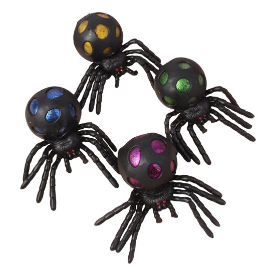 Spider Squeeze Toy Realistic Stress Relief Fidget Toy Soft TPR Toy with Colorful Beads Inside Prank Fun Halloween Gifts