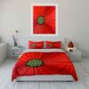 "Red Flower Art Set Decor" Bedding Set with 1 Duvet Cover 2 Pillowcases Single Double King Queen, Gift